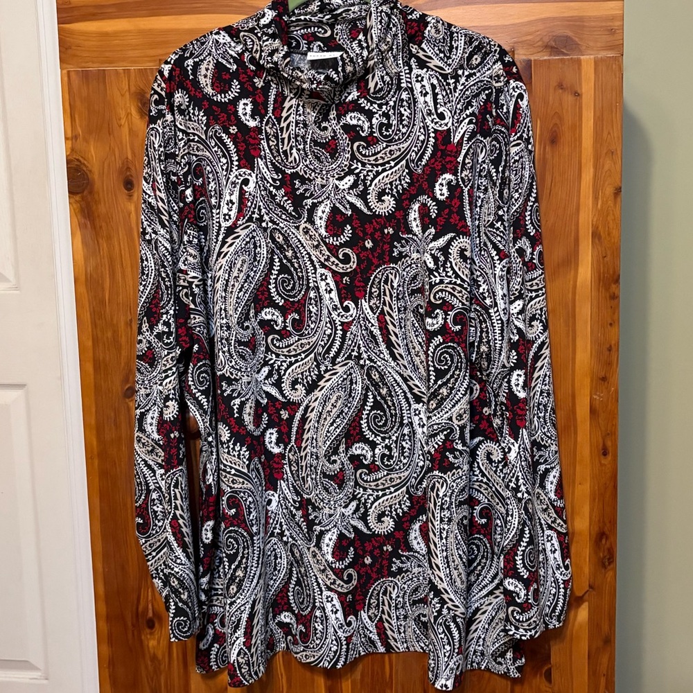 Susan Graver Printed Liquid Knit Turtleneck
